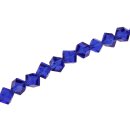 Genuine crystal faceted Glasperlen Blue Cube / 8mm / 57pcs.