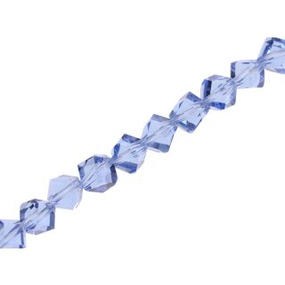 Genuine crystal faceted glass beads Light Blue Cube / 8mm / 57pcs.