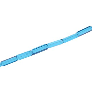 Genuine crystal glass beads Light  Blue rectangle / 15mm / 27pcs.