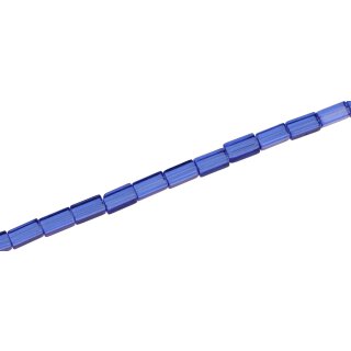 Genuine crystal glass beads blue rectangle / 8mm / 48pcs.