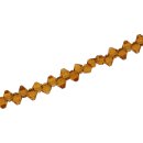 Genuine crystal faceted glass beads orange octahedron /...