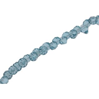 Genuine crystal faceted glass beads aqua octahedron / 6x8mm / 92pcs.