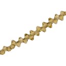 Genuine crystal faceted glass beads yellow octahedron /...