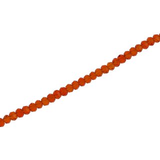Genuine crystal faceted glass beads orange  / 3mm / 130pcs.