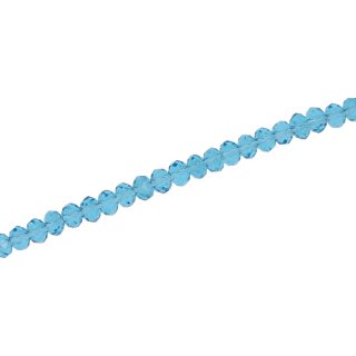 Genuine crystal faceted glass beads Turq.  / 3mm / 130pcs.