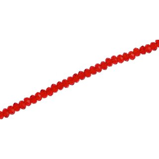 Genuine crystal faceted glass beads Red  / 3mm / 130pcs.