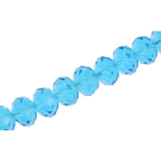 Genuine crystal faceted glass beads Ocean blue wheel / 13x18mm / 30pcs.