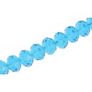 Genuine crystal faceted glass beads Ocean blue wheel /...
