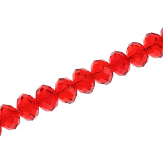 Genuine crystal faceted glass beads Red wheel / 13x18mm / 30pcs.