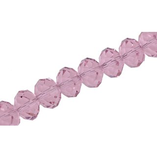 Genuine crystal faceted glass beads pink wheel / 13x18mm / 30pcs.