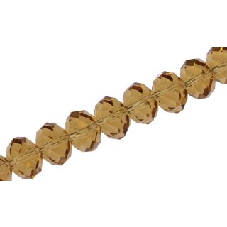 Genuine crystal faceted Glasperlen champagne wheel / 13x18mm / 30pcs.