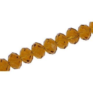 Genuine crystal faceted Glasperlen honey wheel / 13x18mm / 30pcs.