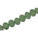 Genuine crystal faceted glass beads green wheel / 12x15mm...