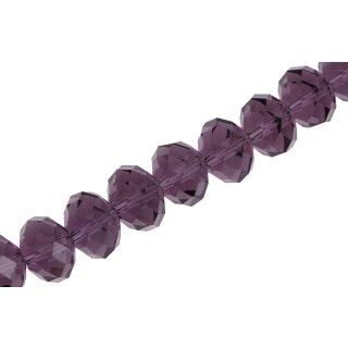 Genuine crystal faceted glass beads violet wheel / 10x14mm / 37pcs.