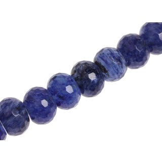 Genuine crystal faceted glass beads blue wheel / 9x14mm / 39pcs.