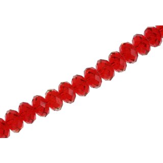 Genuine crystal faceted Glasperlen red wheel / 8x12mm / 43pcs.