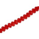 Genuine crystal faceted glass beads red wheel / 8x12mm /...