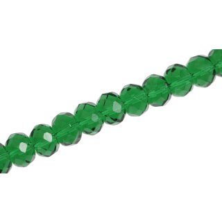 Genuine crystal faceted glass beads green wheel / 9x12mm / 39pcs.