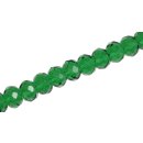 Genuine crystal faceted glass beads green wheel / 9x12mm...