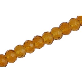 Genuine crystal faceted glass beads honey wheel / 9x12mm / 39pcs.