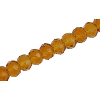 Genuine crystal faceted Glasperlen honey wheel / 9x12mm / 39pcs.