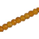 Genuine crystal faceted glass beads honey wheel / 9x12mm...