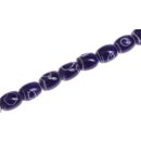 Glass Beads with Eye design  Blue oval / 15x13mm / 28pcs.