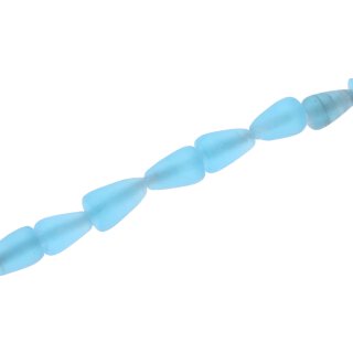 Glass Beads matt Light Blue  Teardrops / 18mm / 22pcs.
