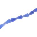 Glass Beads matt  Blue  Teardrops / 18mm / 22pcs.