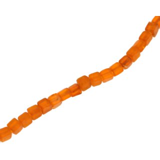 Glasperlen matt Orange Dice / 6mm / 72pcs.