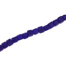 Glass Beads matt Blue Dice / 6mm / 72pcs.