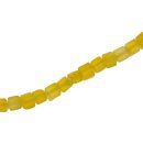 Glass Beads matt Yellow Dice / 6mm / 72pcs.