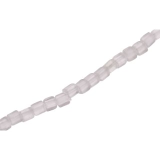 Glass Beads matt White Dice / 6mm / 72pcs.
