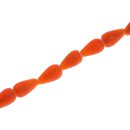 Glass Beads matt Orange Teardrops / 18mm / 22pcs.
