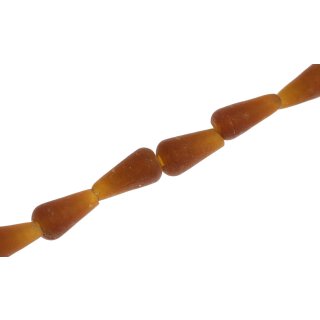 Glasperlen matt Honey Teardrops / 18mm / 22pcs.