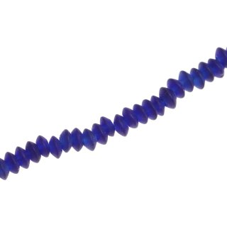 Glass Beads matt Dark blue Saucer / 5x11mm / 79pcs.