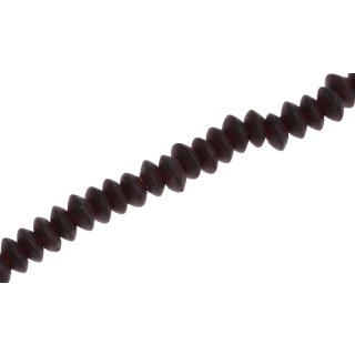 Glass Beads matt Dark red Saucer / 5x11mm / 79pcs.