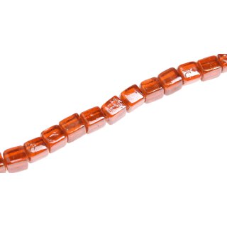 Glass Beads Shiny  Orange Dice / 11mm / 35pcs.