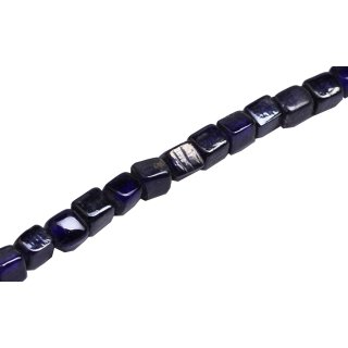 Glass Beads Shiny  Dark blue Dice / 11mm / 35pcs.