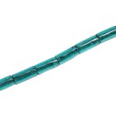 Glass Beads Shiny  Dark green Tube / 20x10mm / 18pcs.