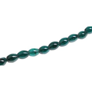 Glass Beads Shiny  Dark Green oval / 12x10mm / 33pcs.