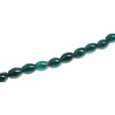Glass Beads Shiny  Dark Green oval / 12x10mm / 33pcs.