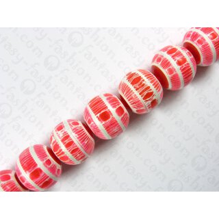H Knochen ball beads with pink resin ca. 25mm