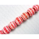 Shark bone ball beads with pink resin ca. 25mm