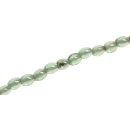Glass Beads Shiny   Green oval / 12x10mm / 33pcs.