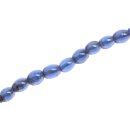 Glass Beads Shiny  Blue oval / 12x10mm / 33pcs.