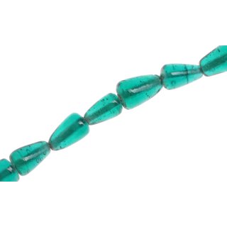 Glass Beads Shiny  Dark green Teardrops / 18mm / 22pcs.