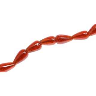 Glass Beads Shiny Orange Teardrops / 18mm / 22pcs.