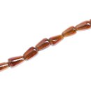Glass Beads Shiny Brown Teardrops / 18mm / 22pcs.
