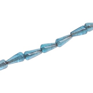 Glass Beads Shiny Aqua Blue Teardrops / 22mm / 20pcs.